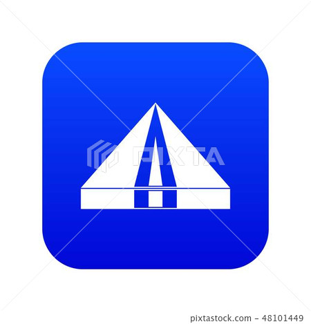 Tourist camping tent icon digital blue Tourist camping tent icon digital blue 48101449