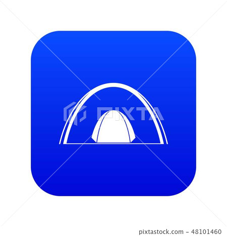 Camping dome tent icon digital blue 48101460