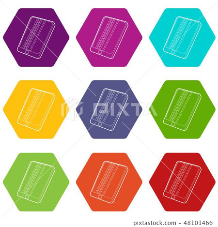Gadget matrix screen deffect icons set 9 vector Gadget matrix screen deffect icons set 9 vector 48101466