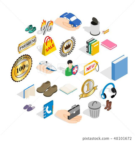 Commercial acumen icons set, isometric style Commercial acumen icons set, isometric style 48101672