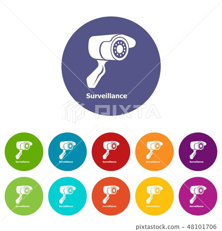 Surveillance icons set vector color 48101706