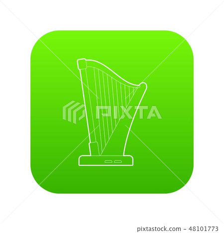 Harp icon green vector Harp icon green vector 48101773