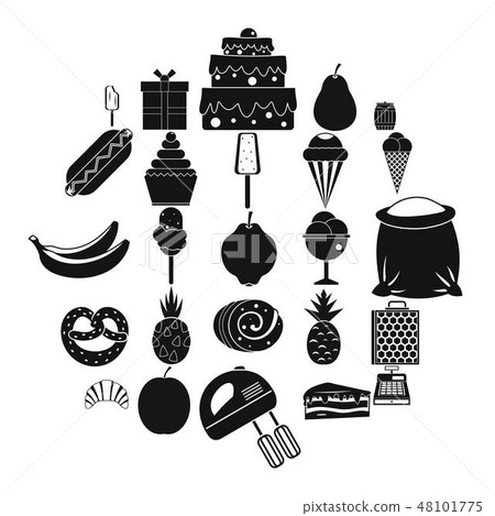 Tucker icons set, simple style Tucker icons set, simple style 48101775