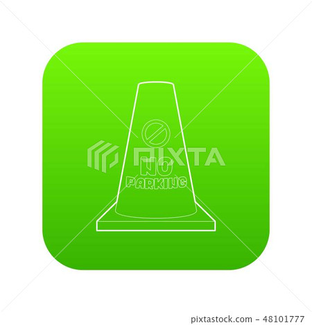 No parking cone icon green vector No parking cone icon green vector 48101777