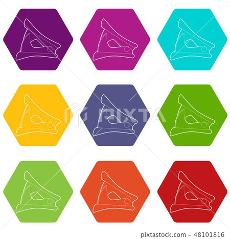 Anti Stapler Icons Set 9 Vector Stock Illustration