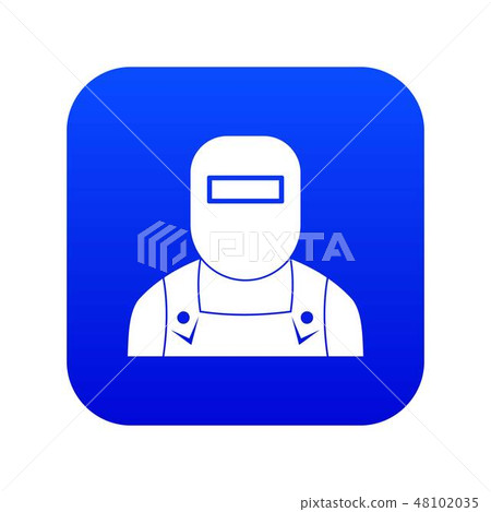 Welder icon digital blue 48102035