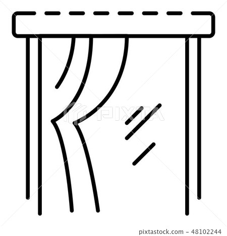 Window left curtain icon, outline style Window left curtain icon, outline style 48102244