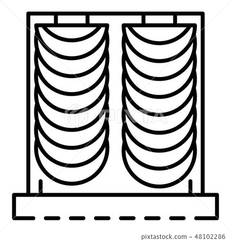 Velvet curtain icon, outline style Velvet curtain icon, outline style 48102286