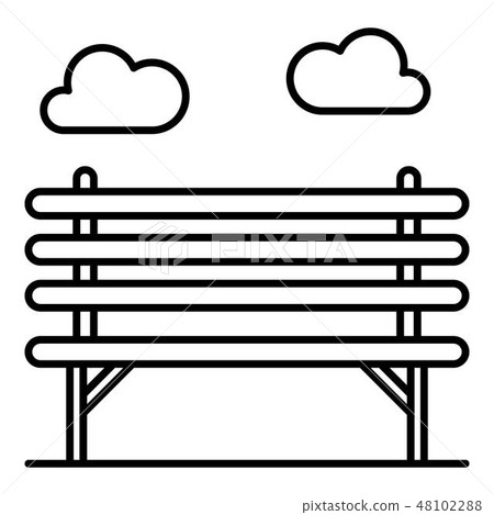 Wood park bench icon, outline style 48102288