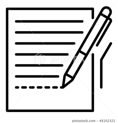 Pen homework paper icon, outline style Pen homework paper icon, outline style 48102322