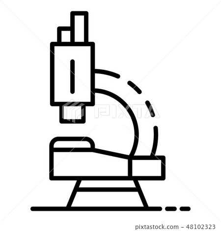 School microscope icon, outline style 48102323