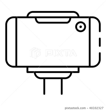 Modern selfie smartphone icon, outline style 48102327