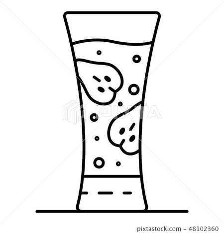 Strawberry smoothie glass icon, outline style Strawberry smoothie glass icon, outline style 48102360