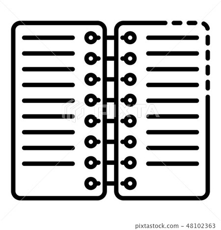 Coil notebook icon, outline style Coil notebook icon, outline style 48102363