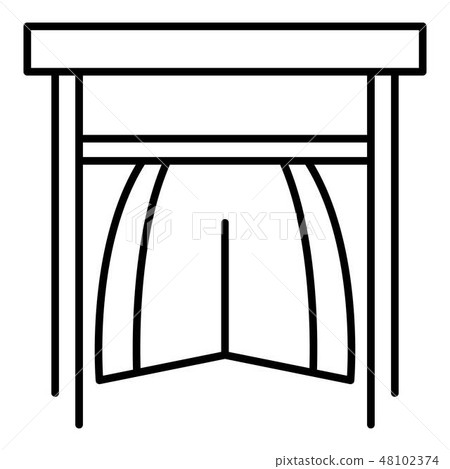 Modern window drapery icon, outline style 48102374