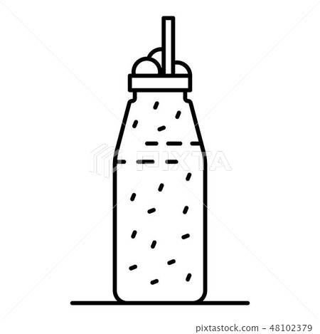 Smoothie bottle icon, outline style Smoothie bottle icon, outline style 48102379