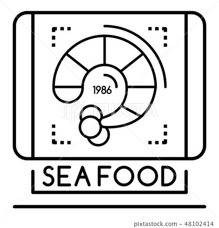 Shrimp sea food logo, outline style Shrimp sea food logo, outline style 48102414