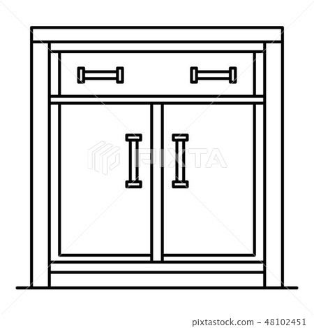 Wood nightstand icon, outline style Wood nightstand icon, outline style 48102451