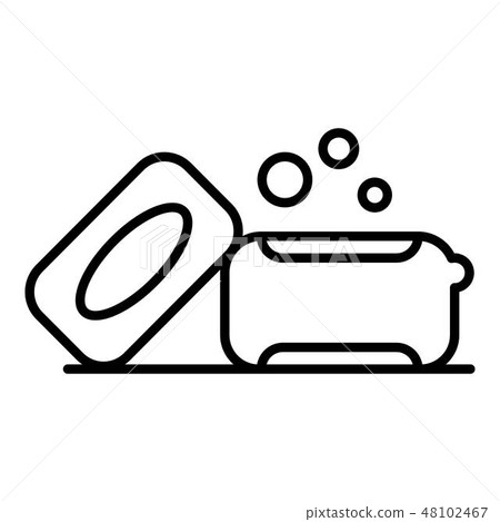 Aloe vera soap icon, outline style Aloe vera soap icon, outline style 48102467