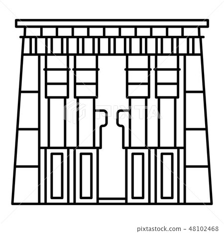 Egypt temple icon, outline style Egypt temple icon, outline style 48102468