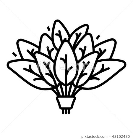 Spinach branch icon, outline style Spinach branch icon, outline style 48102480