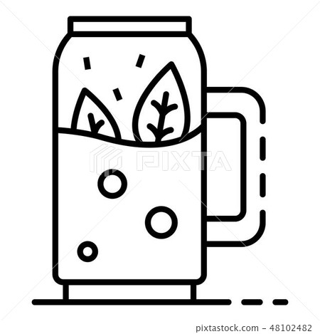 Spinach smoothie icon, outline style Spinach smoothie icon, outline style 48102482
