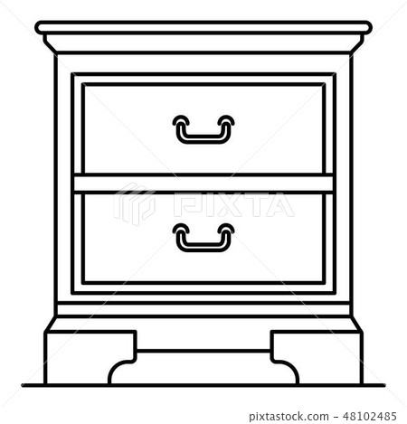 Nightstand icon, outline style Nightstand icon, outline style 48102485