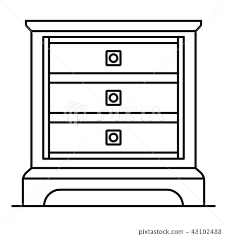 Classic nightstand icon, outline style 48102488