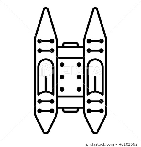 Rafting boat icon, outline style Rafting boat icon, outline style 48102562