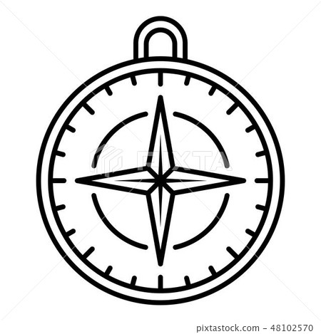 Navigation compass icon, outline style 48102570