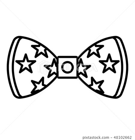 Star bow tie icon, outline style 48102662