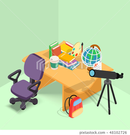 Instructional concept banner, isometric style 48102726