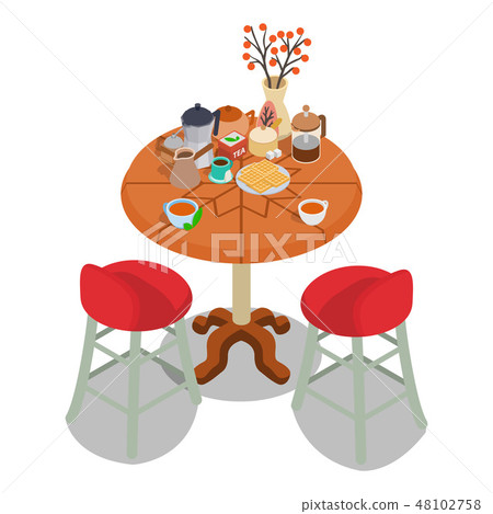 Afternoon tea concept banner, isometric style Afternoon tea concept banner, isometric style 48102758