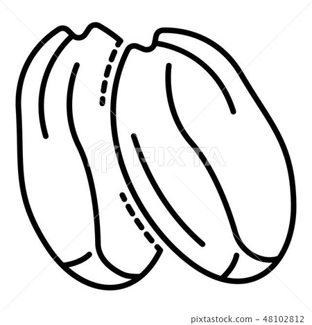 Tasty peanut icon, outline style Tasty peanut icon, outline style 48102812