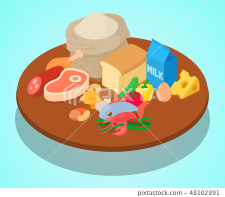 Eating concept banner, isometric style 48102891