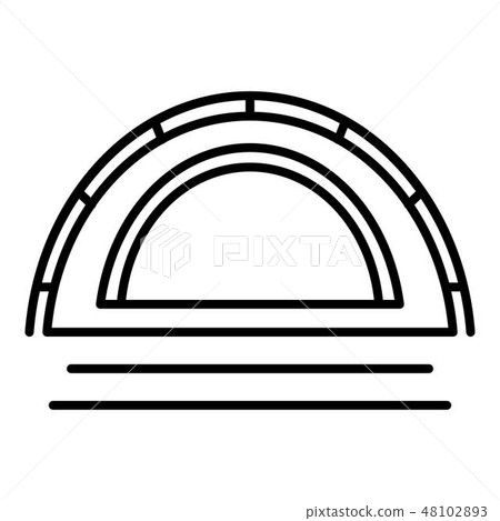 Camp tent icon, outline style 48102893