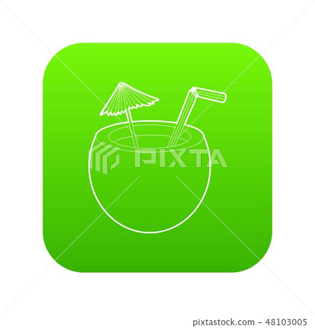 Coconut cocktail icon green vector 48103005