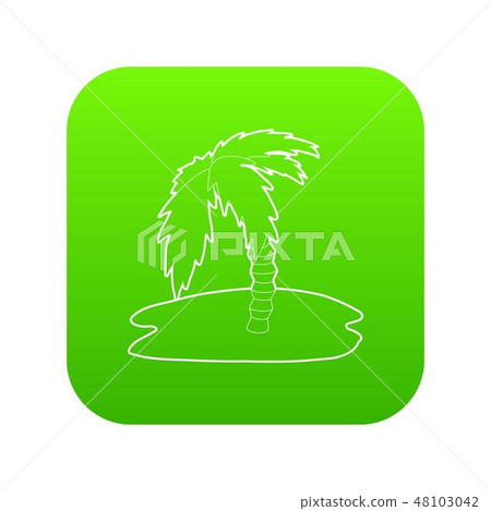 Palm tree icon green vector 48103042