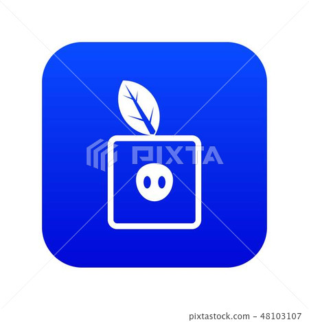 Square apple icon digital blue Square apple icon digital blue 48103107