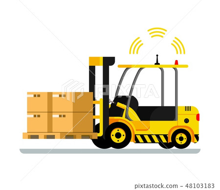 Yellow Automatic Delivery Forklift Car Full of Box 48103183