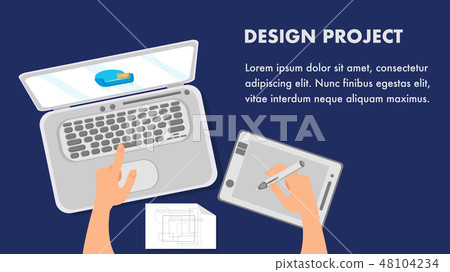 Design Project Website Flat Banner Vector Template Design Project Website Flat Banner Vector Template 48104234