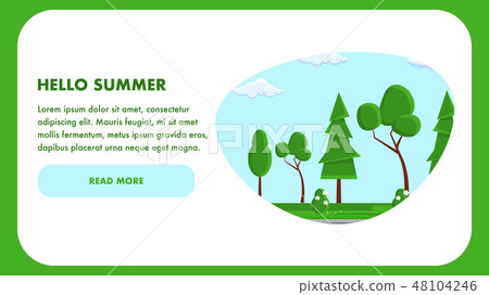 Hello Summer Web Page Vector Template Hello Summer Web Page Vector Template 48104246