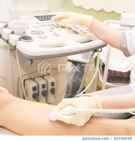 Medical examination. Ultrasonography. Patients leg Medical examination. Ultrasonography. Patients leg 48104839