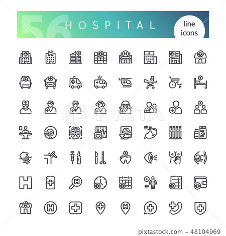 Hospital Line Icons Set - Stock Illustration [48104969] - PIXTA