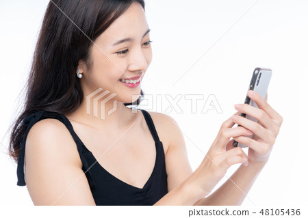 Female Portrait Smartphone Female Portrait Smartphone 48105436