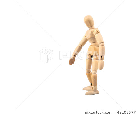 wooden human model on a white background wooden human model on a white background 48105577
