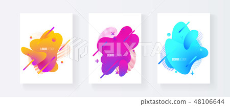 Abstract cover set of liquid shapes 48106644