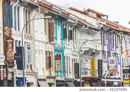 Art deco shophouses near Neil Road Singapore 48107094