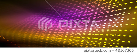 Digital flowing wave particles abstract background, vector smoke effect design 48107306