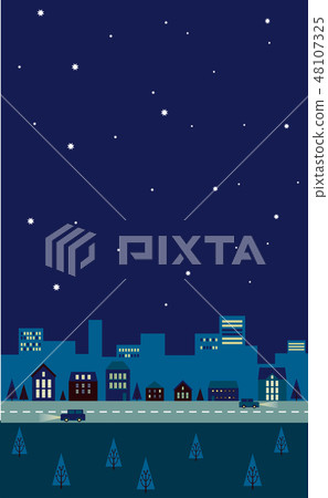 Cityscape Street Nightscape Vertical 48107325